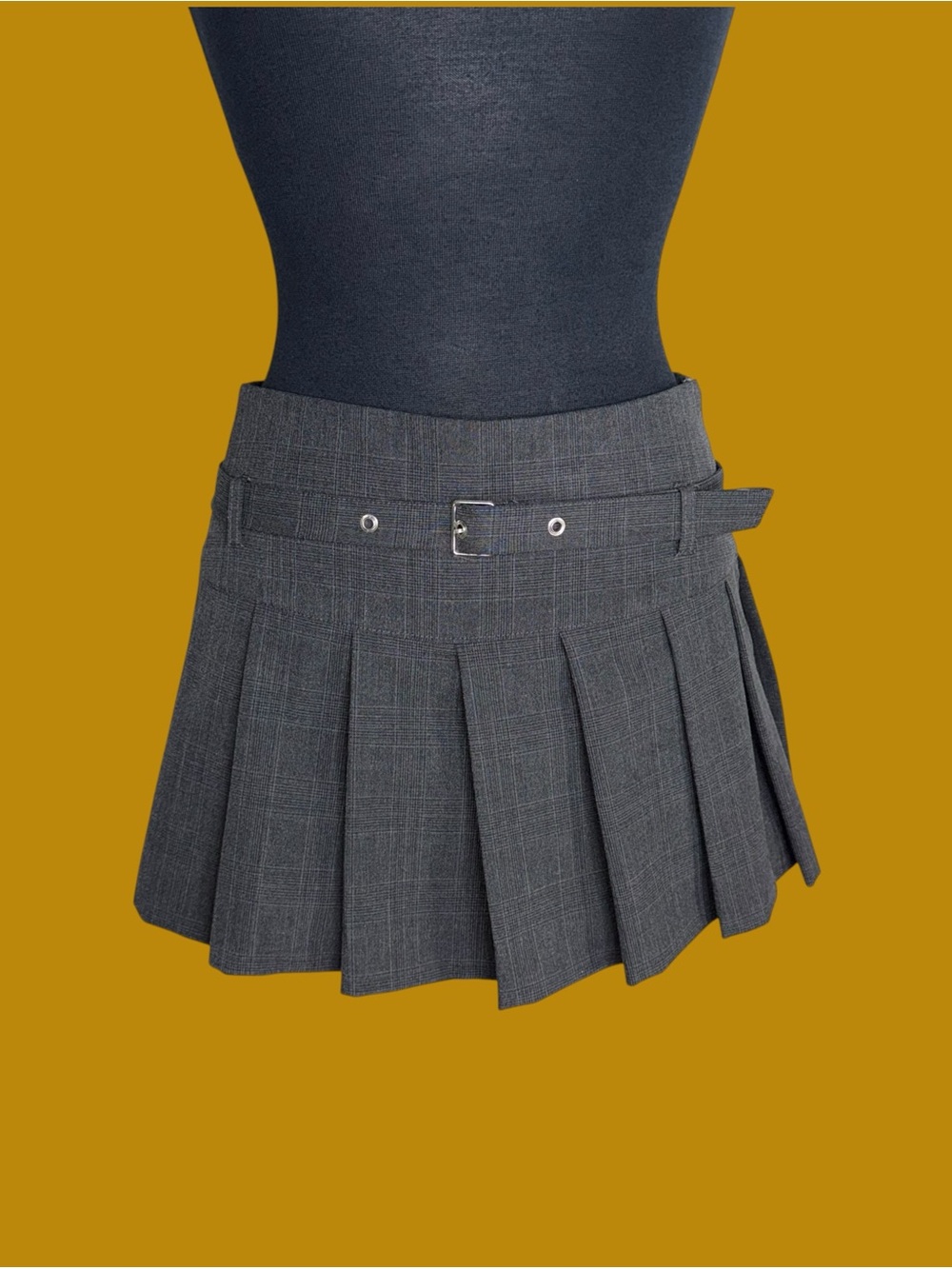 Zara Classic Pleated Mini skort in Charcoal Gray - Picture 3 of 14